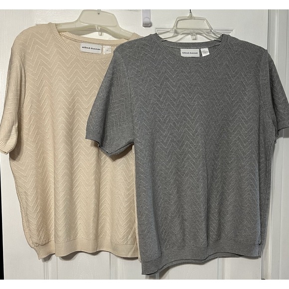 Alfred Dunner Womens Sz XL Lot of 2 Lightweight Short Sleeve Sweater Pullover - Picture 1 of 7
